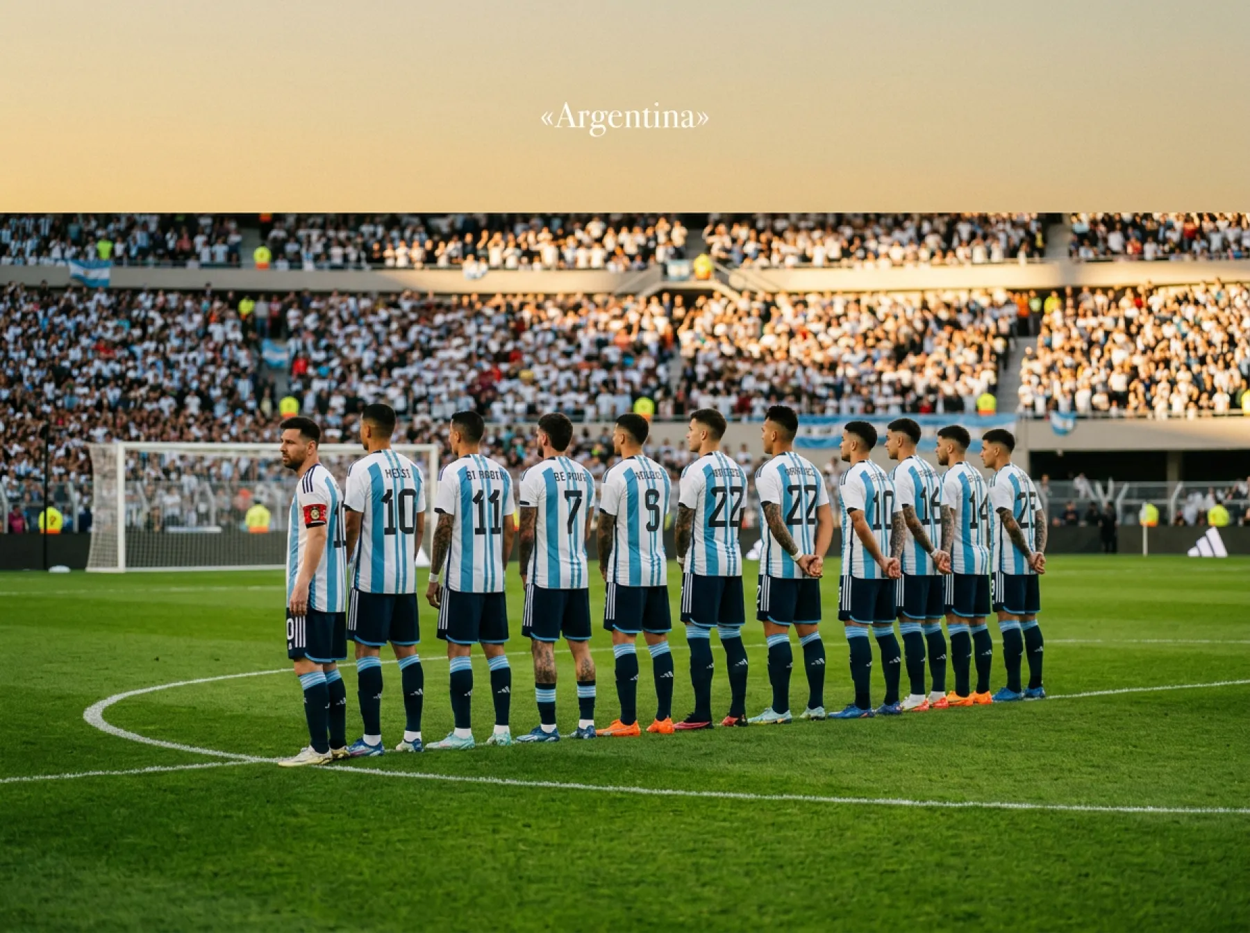 Argentina squad in their blue and white striped kit preparing for the 2026 FIFA World Cup defence